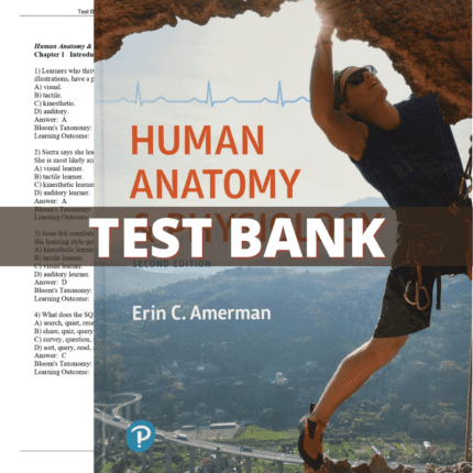 Test Bank for Human Anatomy & Physiology, 2nd Edition (Amerman, 2019)