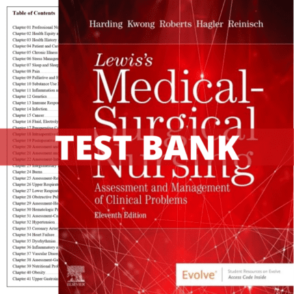 Test Bank for Lewis's Medical-Surgical Nursing 11th Edition (Harding, 2019)