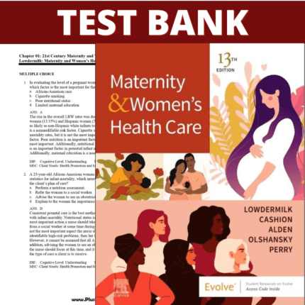 Test Bank for Maternity and Women’s Health Care, 13th Edition (Lowdermilk, 2024)