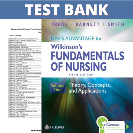 Test Bank for Davis Advantage for Wilkinson's Fundamentals of Nursing (2 Volume Set) Fifth Edition (Treas, 2023)