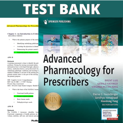 Test Bank for Advanced Pharmacology for Prescribers 1st Edition (Luu, 2021)