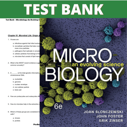 Test Bank for Microbiology-An Evolving Science, 6th Edition (Slonczewski, 2024)