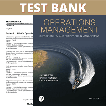 Test Bank for Operations Management Sustainability and Supply Chain Management 14th Edition (Heizer, 2022)