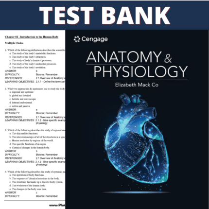 Test Bank for Anatomy and Physiology, 1st Edition (Elizabeth Co, 2023)