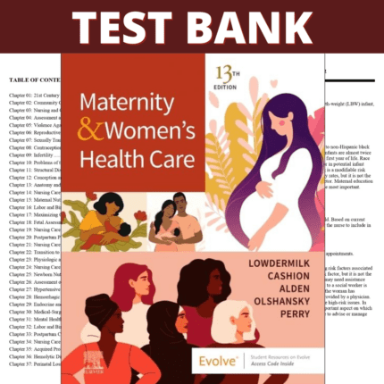 Test Bank for Maternity and Women’s Health Care, 13th Edition (Lowdermilk, 2024)