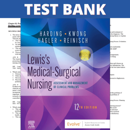 Test Bank for Lewis's Medical-Surgical Nursing 12th Edition (Harding, 2023)