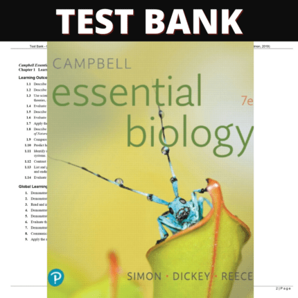 Test Bank for Campbell Essential Biology with Physiology Chapters, 7th Edition (Simon, 2019)