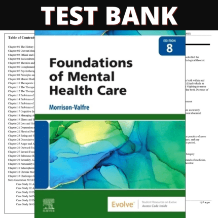 Test Bank for Foundations of Mental Health Care, 8th Edition (Morrison-Valfre, 2023)