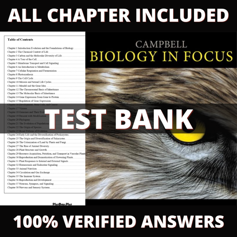 Test Bank for Campbell Biology in Focus, 1st Edition (Urry, 2014)