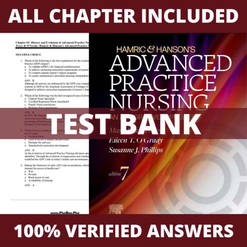 Test Bank for Hamric and Hanson’s Advanced Practice Nursing An Integrative Approach, 7th Edition (Tracy, 2023)