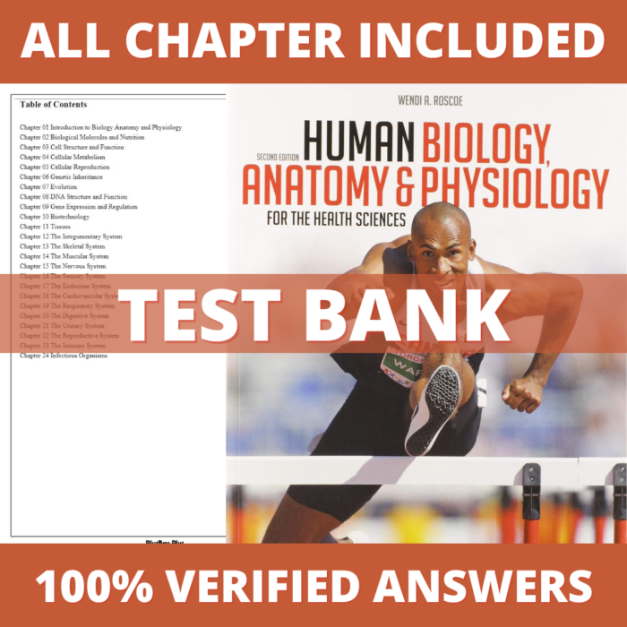 Test Bank for Human Biology, Anatomy and Physiology for the Health Sciences, 2nd Edition (Roscoe, 2020)