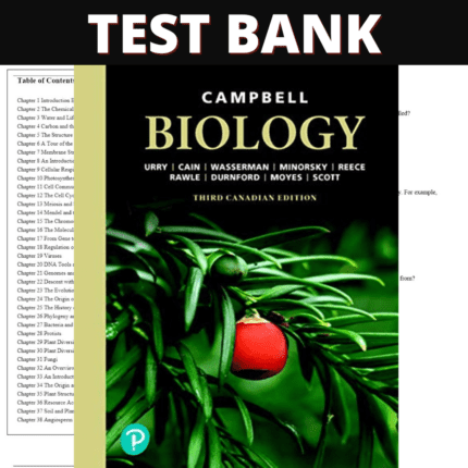 Test Bank for Campbell Biology, 3rd Canadian Edition (Urry, 2020)