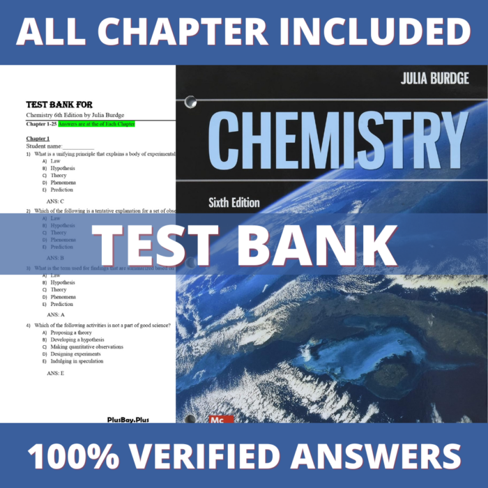 Test Bank for Chemistry 6th Edition (Burdge, 2022)