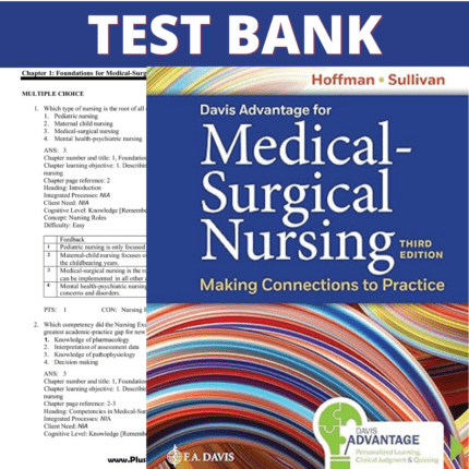 Test Bank for Davis Advantage for Medical-Surgical Nursing Making Connections to Practice 3rd Edition (Hoffman, 2023)