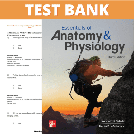 Test Bank for Essentials of Anatomy & Physiology 3rd Edition (Kenneth Saladin, 2022)