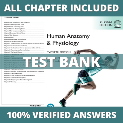 Test Bank for Human Anatomy & Physiology, 12th Global Edition (Marieb, 2023)