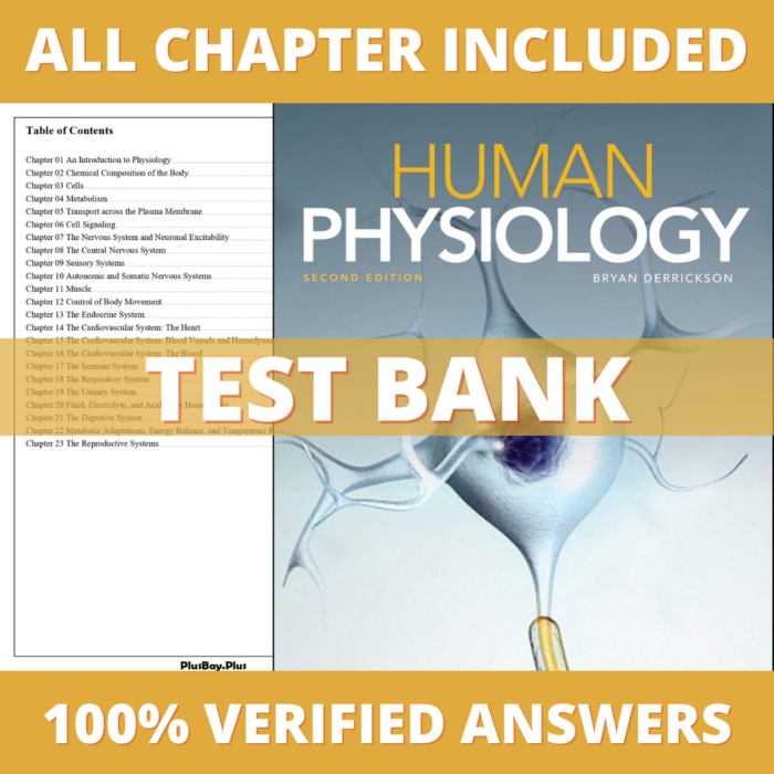 Test Bank for Human Physiology, 2nd Edition (Derrickson, 2019)