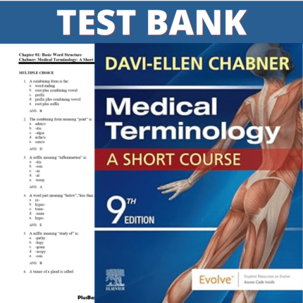 Test Bank for Medical Terminology A Short Course 9th Edition (Chabner, 2023)