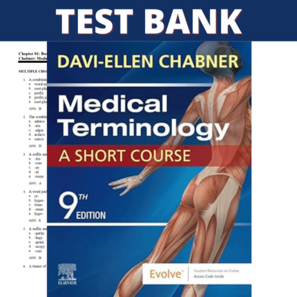 Test Bank for Medical Terminology A Short Course 9th Edition (Chabner, 2023)