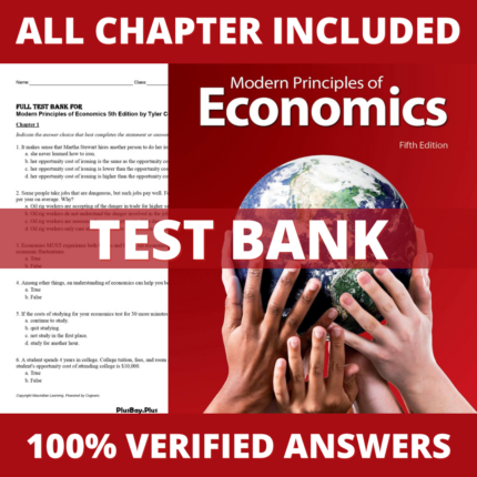 Test Bank for Modern Principles of Economics 5th Edition (Cowen, 2021)