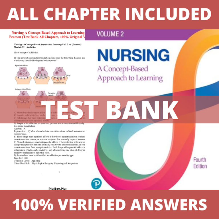 Test Bank for Nursing A Concept-Based Approach to Learning, Volume 2 4th Edition (Pearson, 2022)