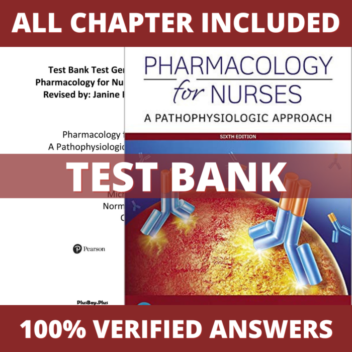 Test Bank for Pharmacology for Nurses A Pathophysiologic Approach 6th Edition (Adams, 2019)