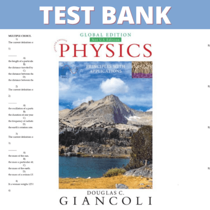 Test Bank for Physics Principles with Applications 7th Edition (Giancoli, 2018)