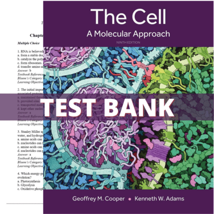 Test Bank for The Cell A Molecular Approach, 9th Edition (Cooper, 2023)