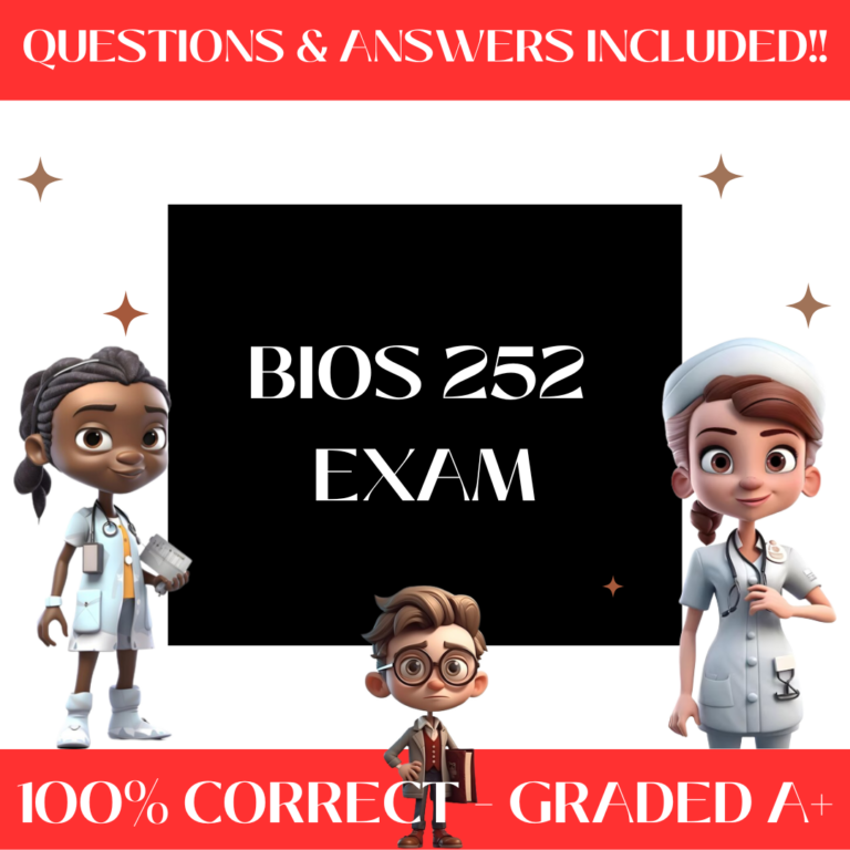 BIOS 252 Exam 1 Certified Study Guide