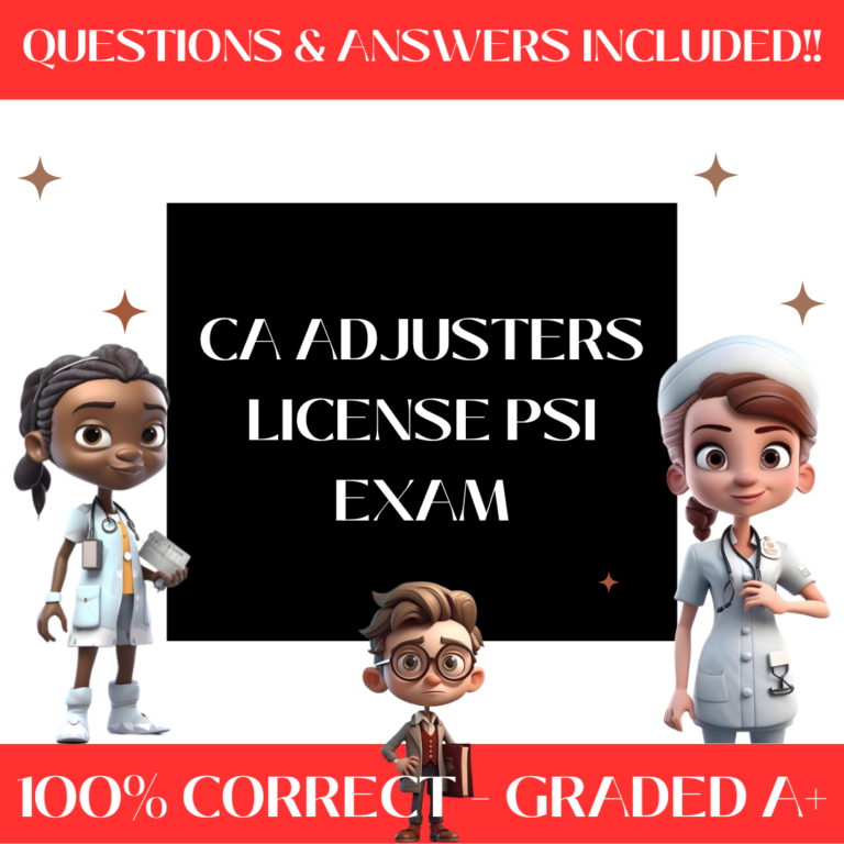 CA Adjusters License PSI Exam Certified Study Guide