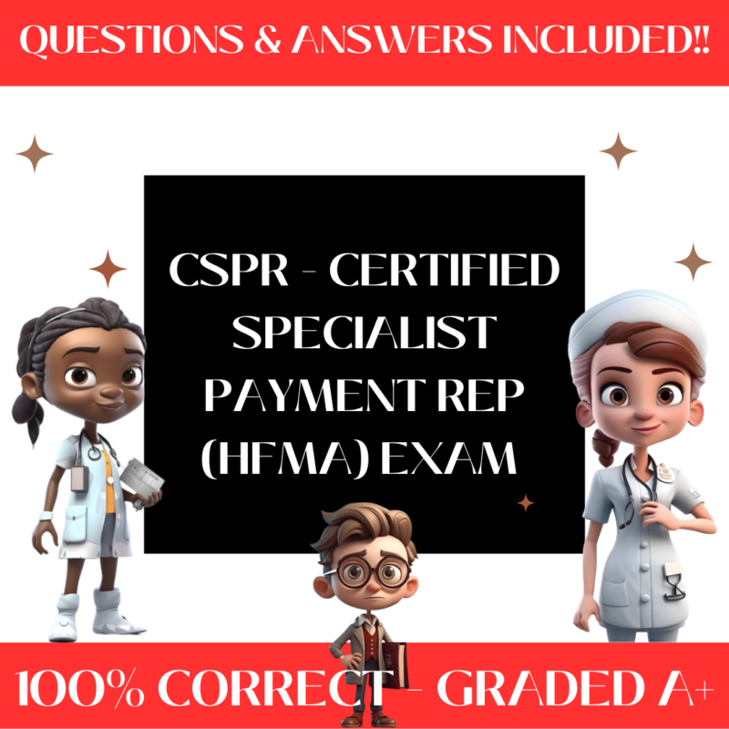 CSPR - Certified Specialist Payment REP (HFMA) Exam Certified Study Guide