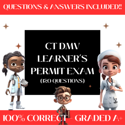 CT DMV Learner’s Permit Exam (120+ Questions) Certified Study Guide