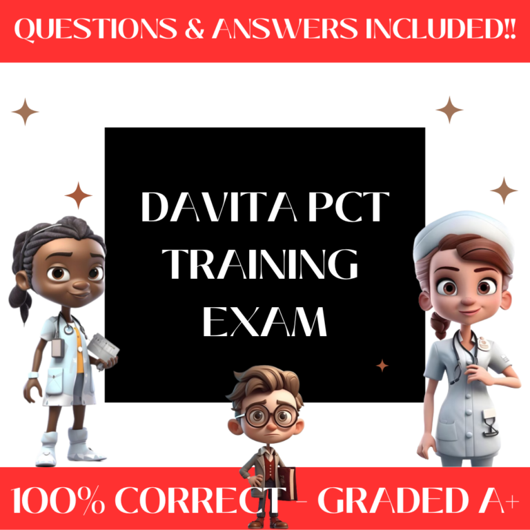 Davita PCT Training Exam Certified Study Guide