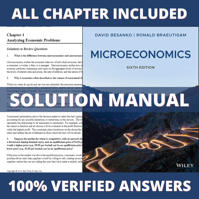 Solution Manual for Microeconomics 6th Edition (Besanko, 2020)