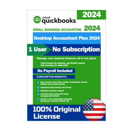 QuickBooks Desktop Accountant Plus 2024 - 1 User | Lifetime License Key | No Subscription | Intuit qb | Online