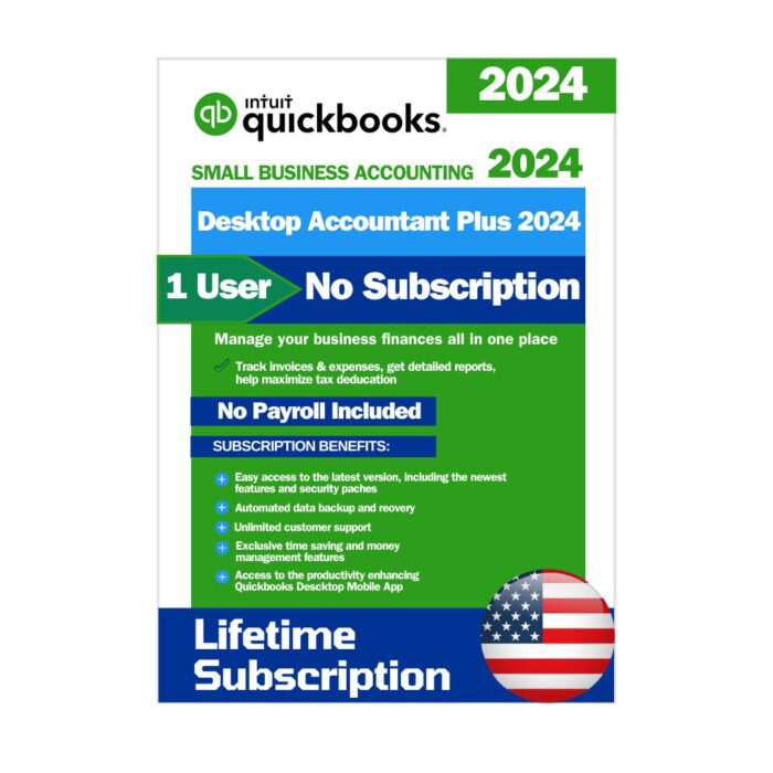 QuickBooks Desktop Accountant Plus 2024 1 User No Subscription Lifetime License Key USA Version Online2616