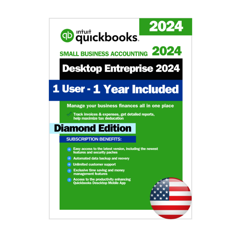 QuickBooks Desktop Enterprise 2024 1 User 1 Year Diamond Edition USA Version Online