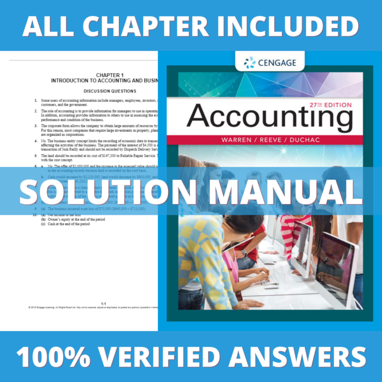 Solution Manual for Accounting 27th Edition (Warren, 2018)