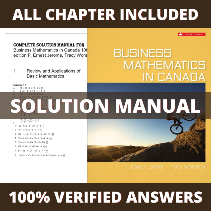 Solution Manual for Business Mathematics In Canada 10th Edition (Jerome, 2021)