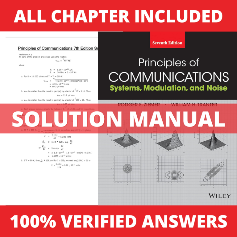 Solution Manual for Principles of Communications 7th Edition (Ziemer, 2014)