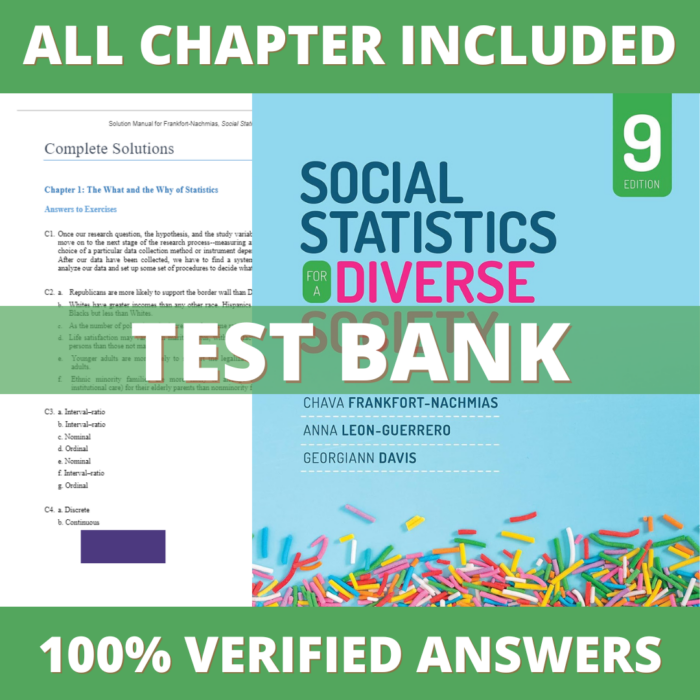 Solution Manual for Social Statistics for a Diverse Society 9th Edition (Frankfort-Nachmias, 2021)