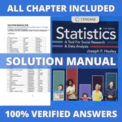 Solution Manual for Statistics A Tool for Social Research and Data Analysis 11th Edition (Healey, 2020)