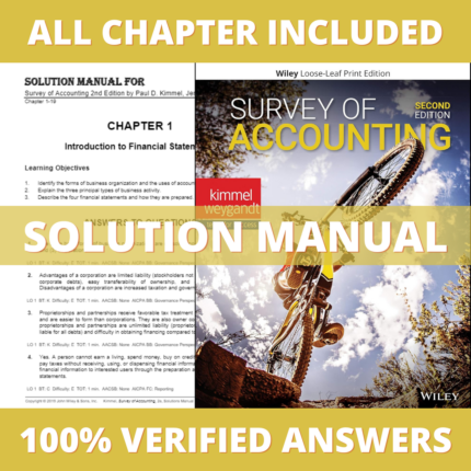 Solution Manual for Survey of Accounting 2nd Edition (Kimmel, 2019)