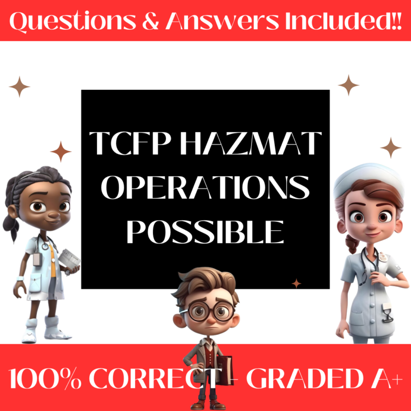 TCFP HazMat Operations Possible Exam