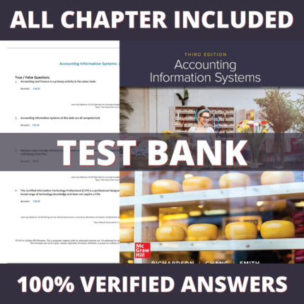 Test Bank for Accounting Information Systems 3rd Edition (Richardson, 2020)