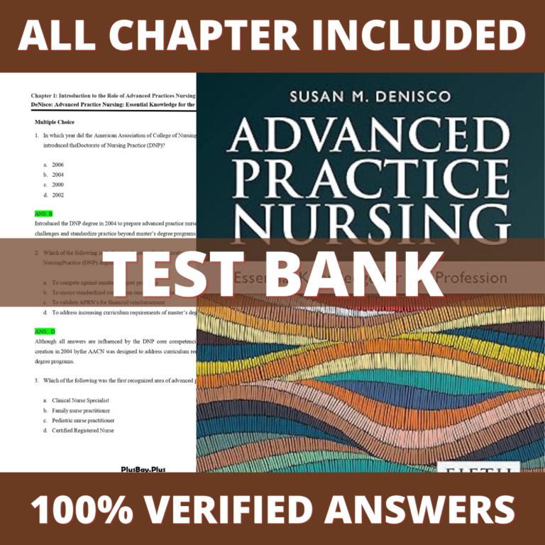 Test Bank for Advanced Practice Nursing Essential Knowledge for the Profession 5th Edition (DeNisco, 2023)