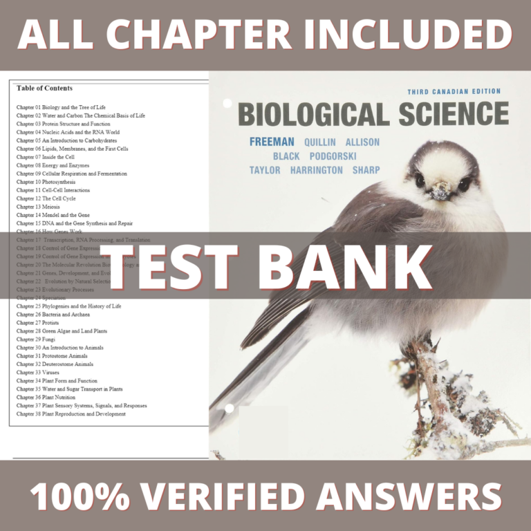 Test Bank for Biological Science, 3rd Canadian Edition (Freeman, 2019)