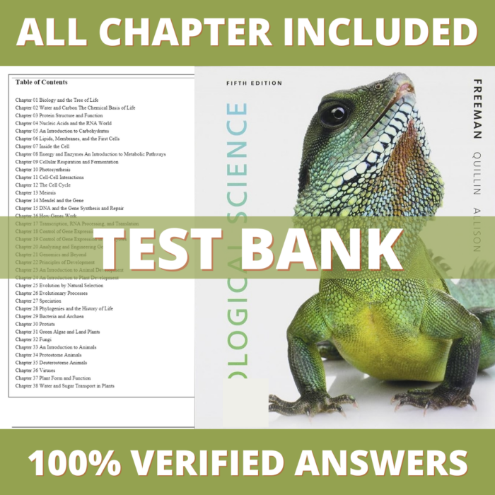 Test Bank for Biological Science, 5th Edition (Freeman, 2014)