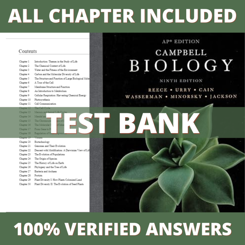 Test Bank for Campbell Biology, 9th Edition (Reece, 2012)