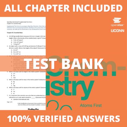 Test Bank for Chemistry Atoms First 2e 2nd Edition (OpenStax, 2019)